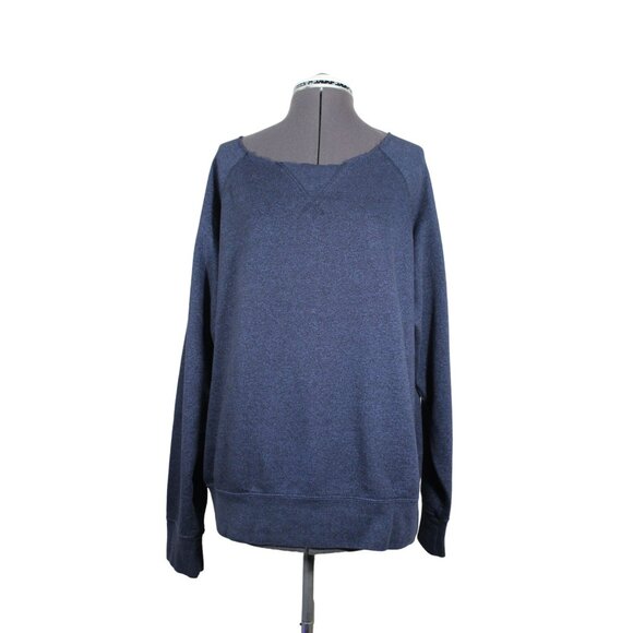 Champion relaxed fit raw scoop neck long sleeve fleece pullover sweatshirt L - Picture 1 of 9